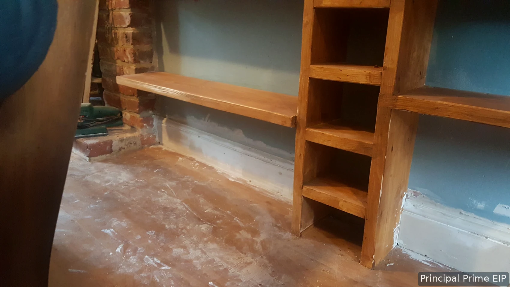 Bespoke shelves and fitted joinery during preparation Bespoke shelves and fitted joinery during preparation