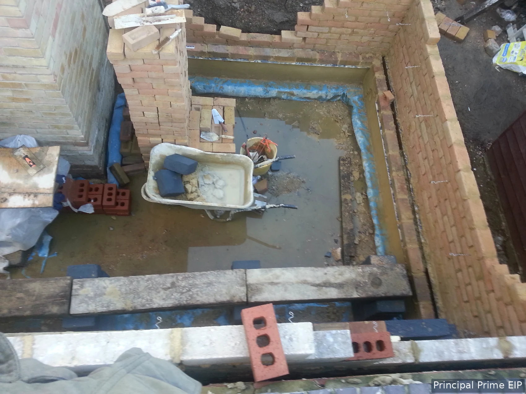 Brick and blockwork during a structural build Brick and blockwork during a structural build