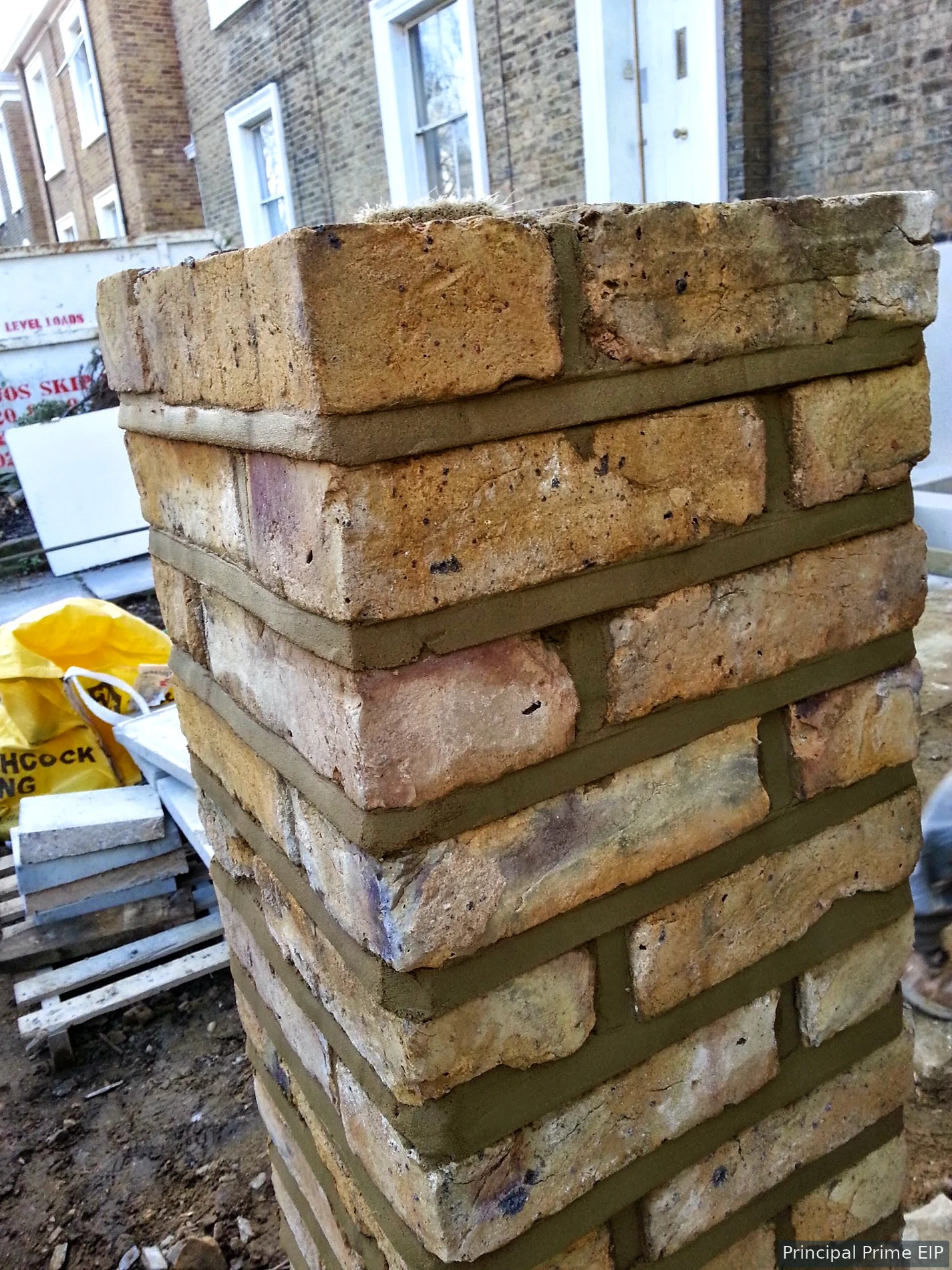 Brick pier construction detail Brick pier construction detail